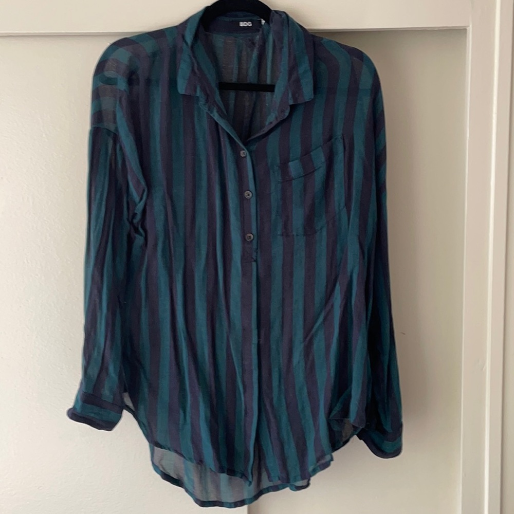 Oversized striped Urban outfitters button blouse